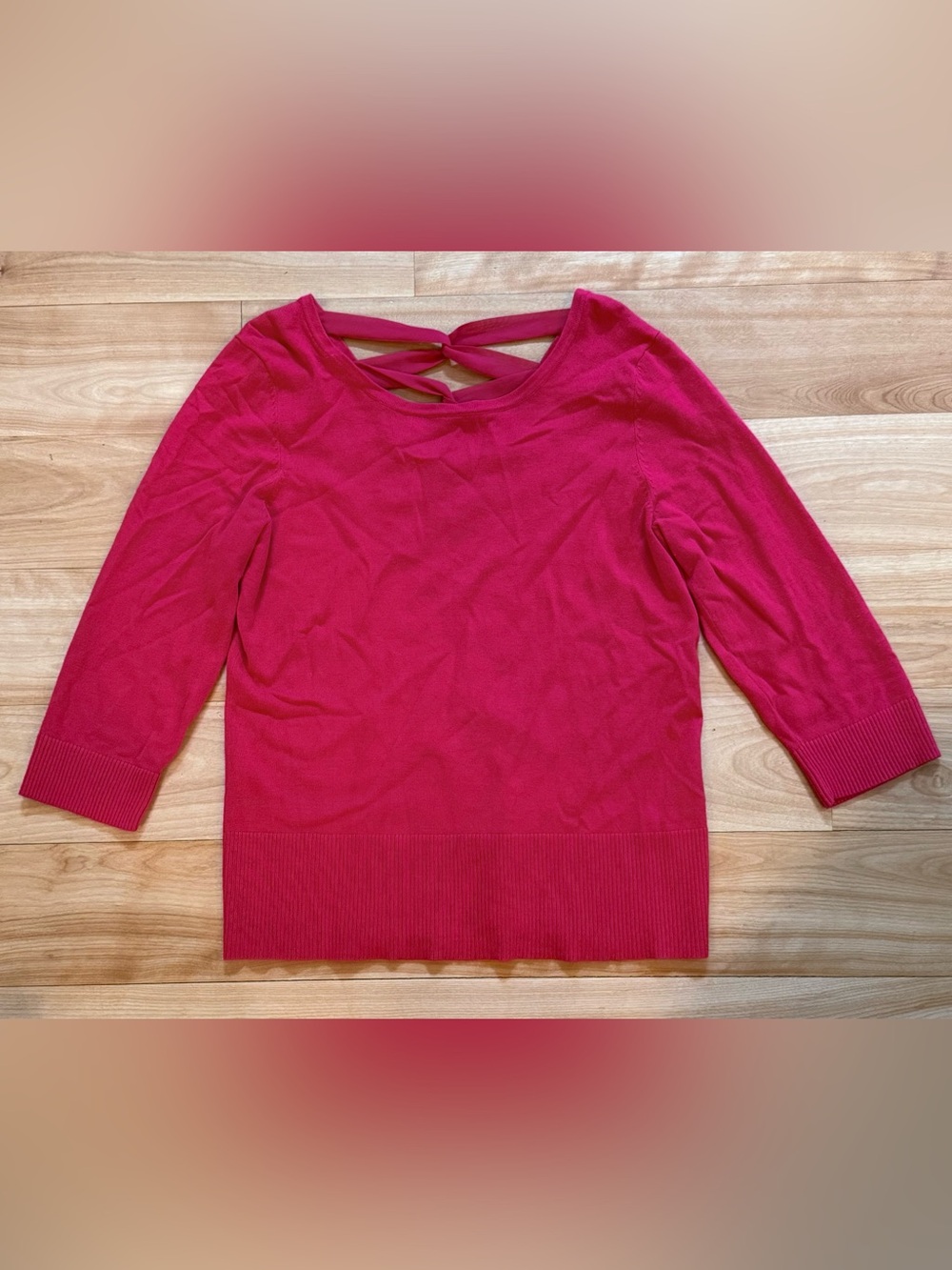 Cable & Gauge Red Criss Cross Back Sweater Size Medium